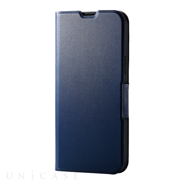 iPhone13 Pro Max ケース】レザーケース 手帳型 UltraSlim 薄型 磁石付き (ネイビー) ELECOM iPhoneケースは  UNiCASE