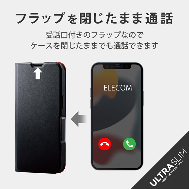 【iPhone13 ケース】レザーフラップ/薄型/着脱可能/MAGKEEP (ブラック)サブ画像