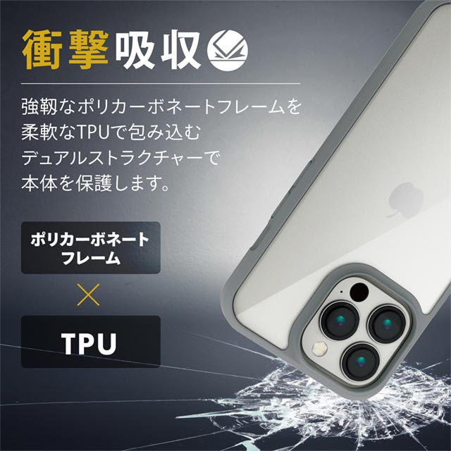 【iPhone13 Pro ケース】ハイブリッドケース/TOUGH SLIM/360度保護 (グレー)goods_nameサブ画像