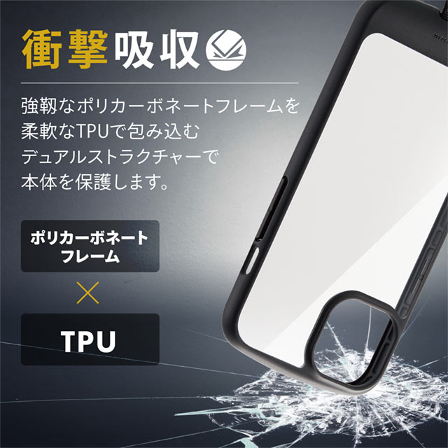 【iPhone13 ケース】ハイブリッドケース/TOUGH SLIM LITE/フィンガーベルト付き (ブラック)サブ画像