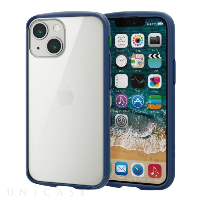 【iPhone13 mini ケース】ハイブリッドケース/TOUGH SLIM LITE/フレームカラー/背面ガラス (ネイビー)