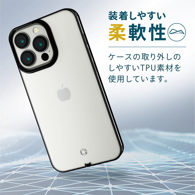 【iPhone13 Pro ケース】ソフトケース/極み/サイドメッキ (ブラック)サブ画像