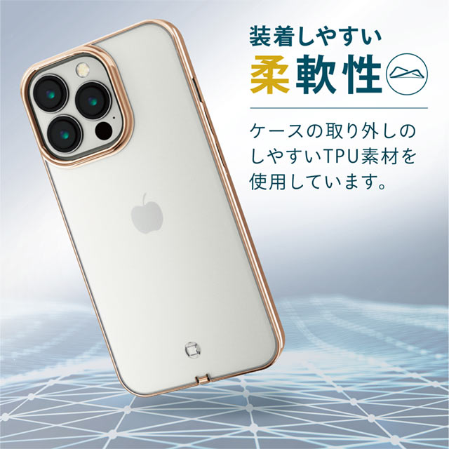 【iPhone13 Pro ケース】ソフトケース/極み/サイドメッキ (ゴールド)サブ画像