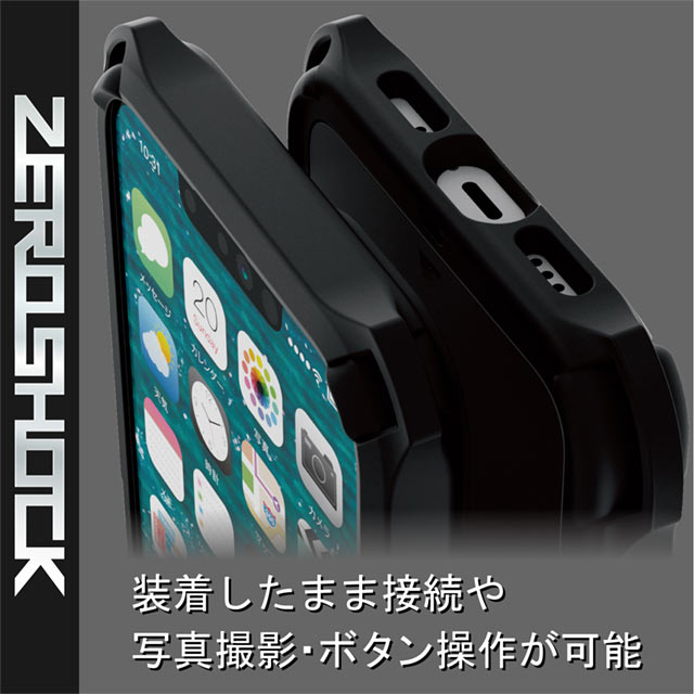 【iPhone13 mini ケース】ハイブリッドケース/ZEROSHOCK/MAGKEEP (ブラック)サブ画像
