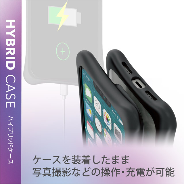 【iPhone13 Pro ケース】ハイブリッドケース/ぴったりホールド (クリアブラック)サブ画像