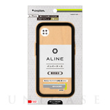 【iPhone13 ケース】[ALINE] 衝撃吸収 バンパーケース 天然木シート (ダークウッド)
