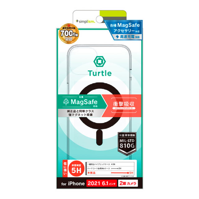 【iPhone13 ケース】[Turtle] MagSafe対応 ハイブリッドクリアケース (ブラックライン)サブ画像