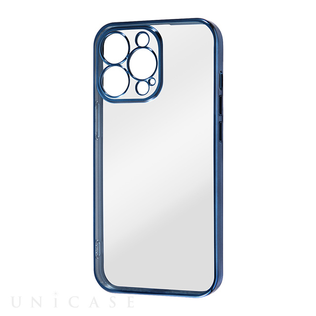 iPhone13 Pro ケース】Perfect Fit メタリックケース (ブルー) レイ・アウト iPhoneケースは UNiCASE