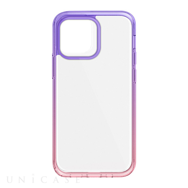 【iPhone13 Pro ケース】HYBRID GLASS CLEAR CASE (salmon pink-lavender)