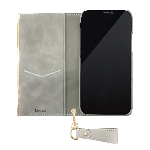 【iPhone13 ケース】DIARY LEATHER CASE (Khaki Gray)サブ画像