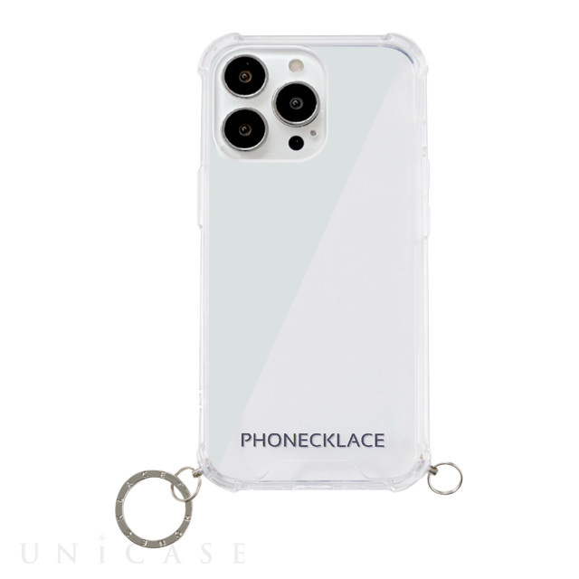 Iphone13 Pro Max ケース ストラップ用リング付きクリアケース シルバーチャーム Phonecklace Iphoneケースは Unicase