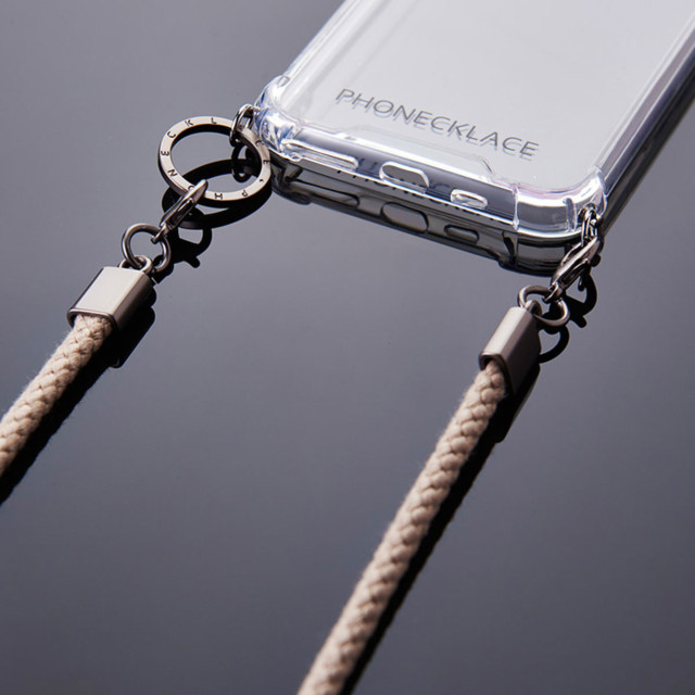 【iPhone13 ケース】ロープショルダーストラップ付きクリアケース (ベージュ)サブ画像