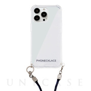 【iPhone13 Pro ケース】ロープショルダーストラップ付きクリアケース (ネイビー)