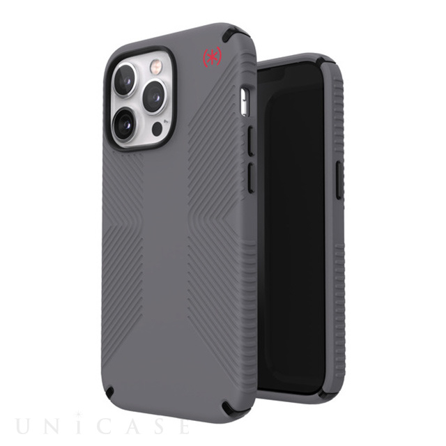 【iPhone13 Pro ケース】Presidio2 Grip Graphite Grey (Black/Bold Red)