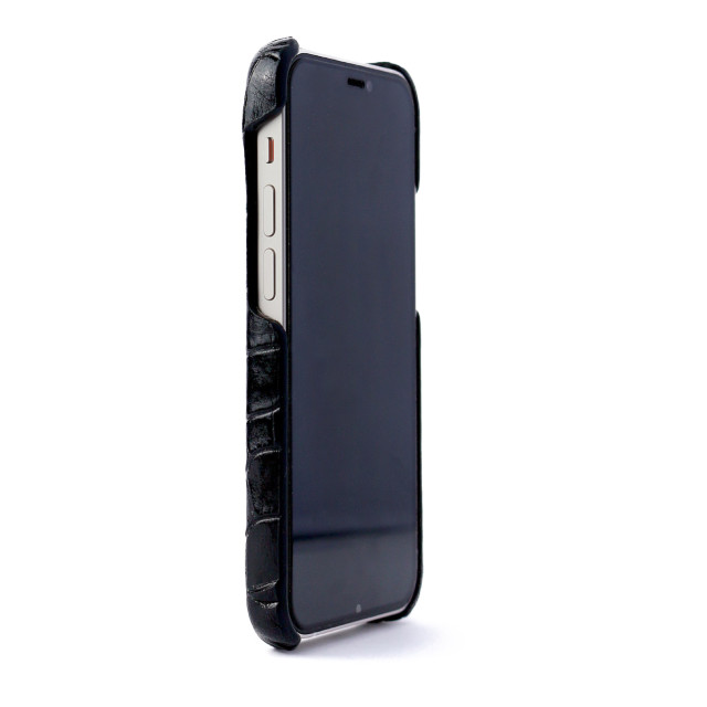【iPhone13 Pro ケース】クロコダイルイタリアンレザーバックケース(ブラック)goods_nameサブ画像