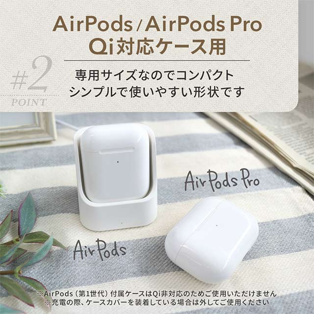 AirPods AirPods Pro両対応 載せるだけで簡単充電 ワイヤレス充電器 (ホワイト)サブ画像