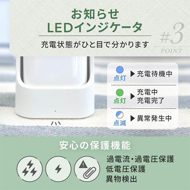 AirPods AirPods Pro両対応 載せるだけで簡単充電 ワイヤレス充電器 (ホワイト)サブ画像