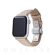 【Apple Watch SE/Series7/6/5/4/3/2/1(45/44/42mm) バンド】Croco Embossed Genuine Leather Watchband (Greige)
