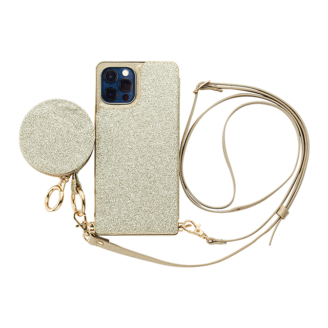 【アウトレット】【iPhone12/12 Pro ケース】Cross Body Case Glitter Series for iPhone12/12 Pro （prism gold）