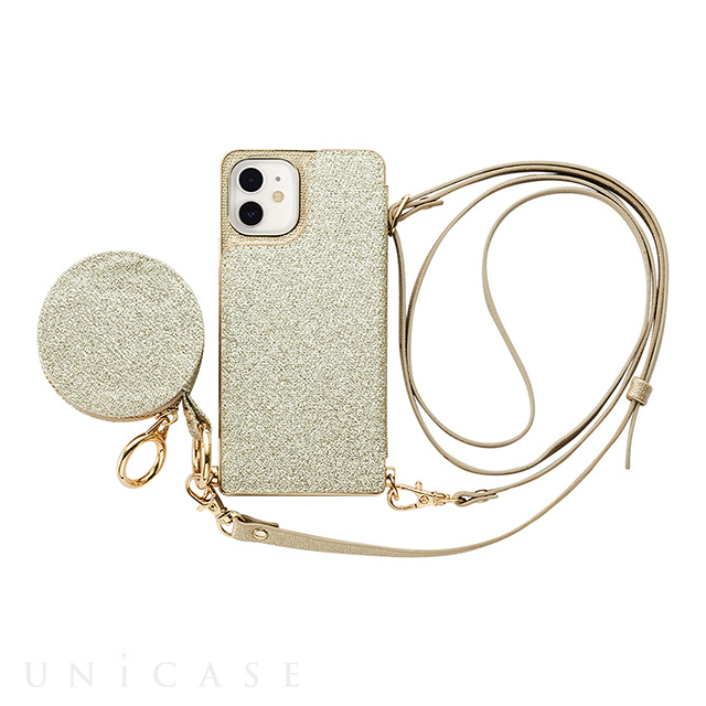 【アウトレット】【iPhone12 mini ケース】Cross Body Case Glitter Series for iPhone12 mini （prism gold）