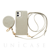 【アウトレット】【iPhone12 mini ケース】Cross Body Case Glitter Series for iPhone12 mini （pearl silver）
