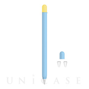 【Apple Pencil(第1世代)】Apple Pencil1 シリコンカバー ツートンカラー 3点セット (ブルー)