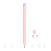 【Apple Pencil(第2世代)】Apple Pencil2 シリコンカバー ツートンカラー 3点セット (ピンク)
