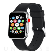 【Apple Watch バンド 49/45/44/42mm】シリコンバンド (リッチブラック) for Apple Watch Ultra2/1/SE(第2/1世代)/Series9/8/7/6/5/4/3/2/1