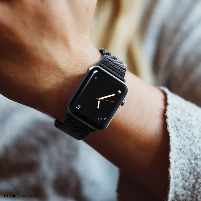 Apple Watch バンド 45/44/42mm】CLIP MESH BAND (ブラック) for Apple Watch  SE(第2/1世代)/Series9/8/7/6/5/4/3/2/1 miak | iPhoneケースは UNiCASE