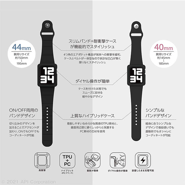 【Apple Watch バンド 40mm】TILE Apple Watch Band Case (CHARCOAL) for Apple Watch SE(第2/1世代)/Series6/5/4サブ画像