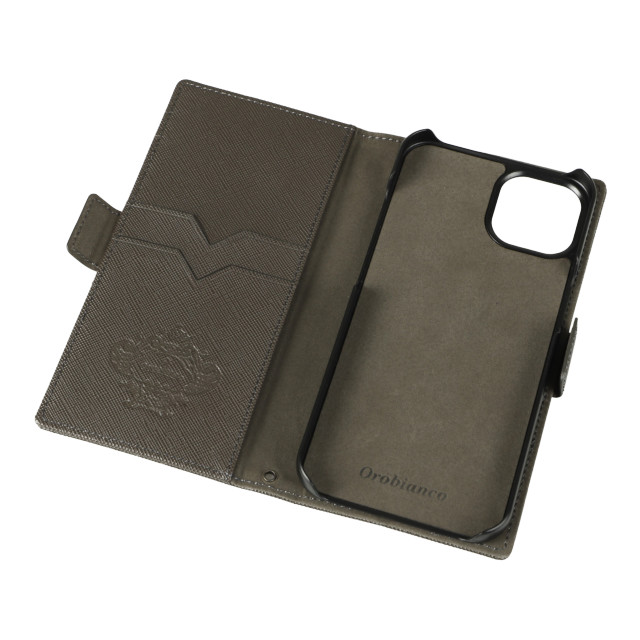 【iPhone13 ケース】“スクエアプレート” PU Leather Book Type Case (GRAPHITE)サブ画像