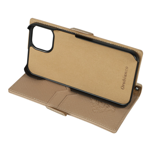 【iPhone13 ケース】“スクエアプレート” PU Leather Book Type Case (TAUPE)サブ画像