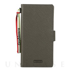 【iPhone13 ケース】“スクエアプレート” PU Leather Book Type Case (GRAPHITE)