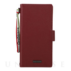 【iPhone13 ケース】“スクエアプレート” PU Leather Book Type Case (WINE)
