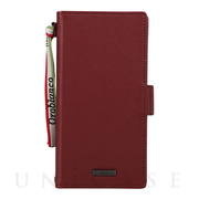【iPhone13 ケース】“スクエアプレート” PU Leather Book Type Case (WINE)