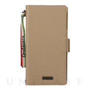 【iPhone13 ケース】“スクエアプレート” PU Leather Book Type Case (TAUPE)