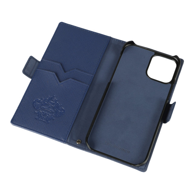 【iPhone12/12 Pro ケース】“スクエアプレート” PU Leather Book Type Case (D.BLUE)サブ画像