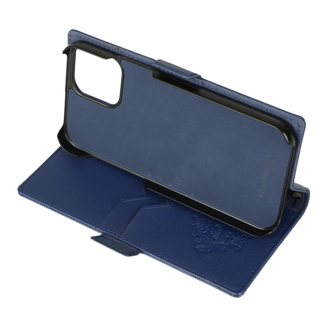 【iPhone12/12 Pro ケース】“スクエアプレート” PU Leather Book Type Case (D.BLUE)サブ画像