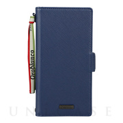【iPhone12/12 Pro ケース】“スクエアプレート” PU Leather Book Type Case (D.BLUE)