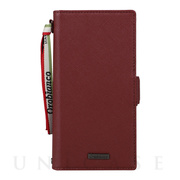 【iPhone12/12 Pro ケース】“スクエアプレート” PU Leather Book Type Case (WINE)
