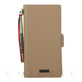 【iPhone12/12 Pro ケース】“スクエアプレート” PU Leather Book Type Case (TAUPE)