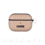 【AirPods Pro ケース】“スクエアプレート” PU Leather AirPods Pro Case (TAUPE)