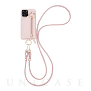 【iPhone12 mini ケース】Necklace Case With Multi-Strap + Zip Pocket (Nude)
