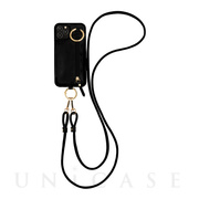 【iPhone12 mini ケース】Necklace Case With Multi-Strap + Zip Pocket (Black)