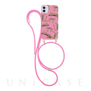 【iPhone12 mini ケース】Necklace Case Leopards Pink