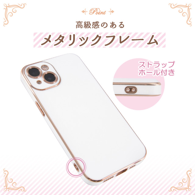 【iPhone13 ケース】TPUソフトケース メタリック Felame (グリーン/ピンクゴールド)goods_nameサブ画像