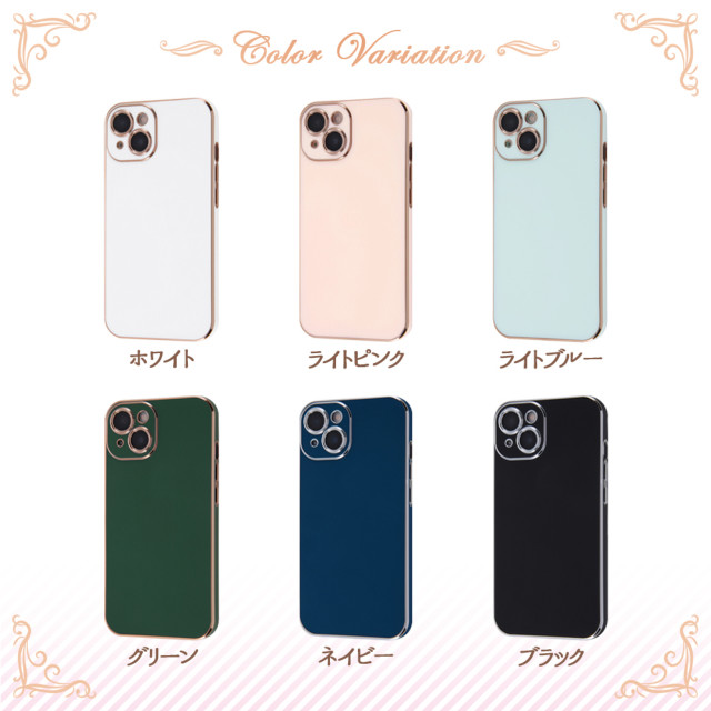 【iPhone13 ケース】TPUソフトケース メタリック Felame (グリーン/ピンクゴールド)goods_nameサブ画像