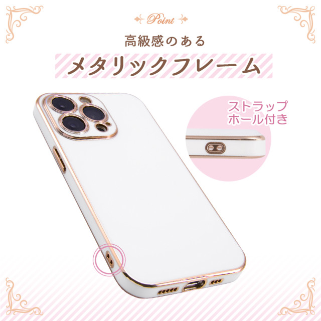 【iPhone13 Pro ケース】TPUソフトケース メタリック Felame (グリーン/ピンクゴールド)goods_nameサブ画像