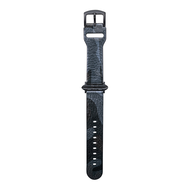 【Apple Watch バンド 49/45/44/42mm】”CAMO” Italian Genuine Leather Watchband (Black/Gunmetal) for Apple Watch Ultra2/SE(第2/1世代)/Series9/8/7/6/5/4/3/2/1サブ画像