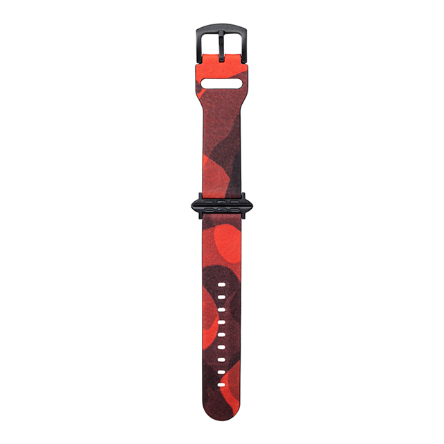【Apple Watch バンド 41/40/38mm】”CAMO” Italian Genuine Leather Watchband (Orange) for Apple Watch SE(第2/1世代)/Series9/8/7/6/5/4/3/2/1サブ画像
